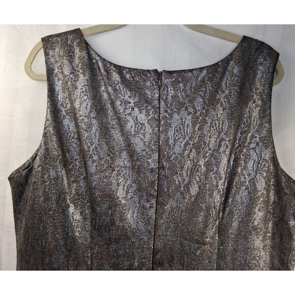 Alex Marie Silver Shimmer Sheath Dress Formal Holiday Date Night Size 16 - Picture 8 of 11